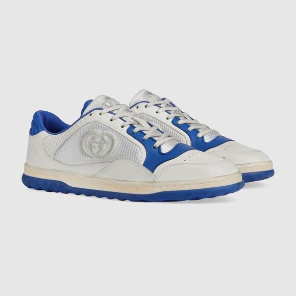 NIB Gucci Mac80 white blue leather Sneakers G 11.5 US 12-12.5 - Picture 1 of 12